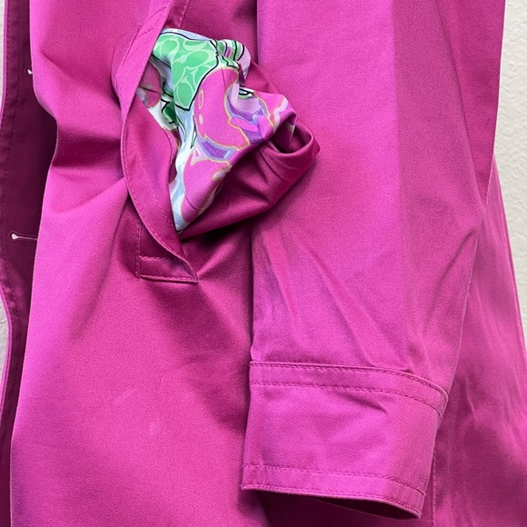 Pink Trench Coat Mid Jacket Tailored Blazer Spring Summer Floral Print Tweed Y2K - Picture 14 of 17